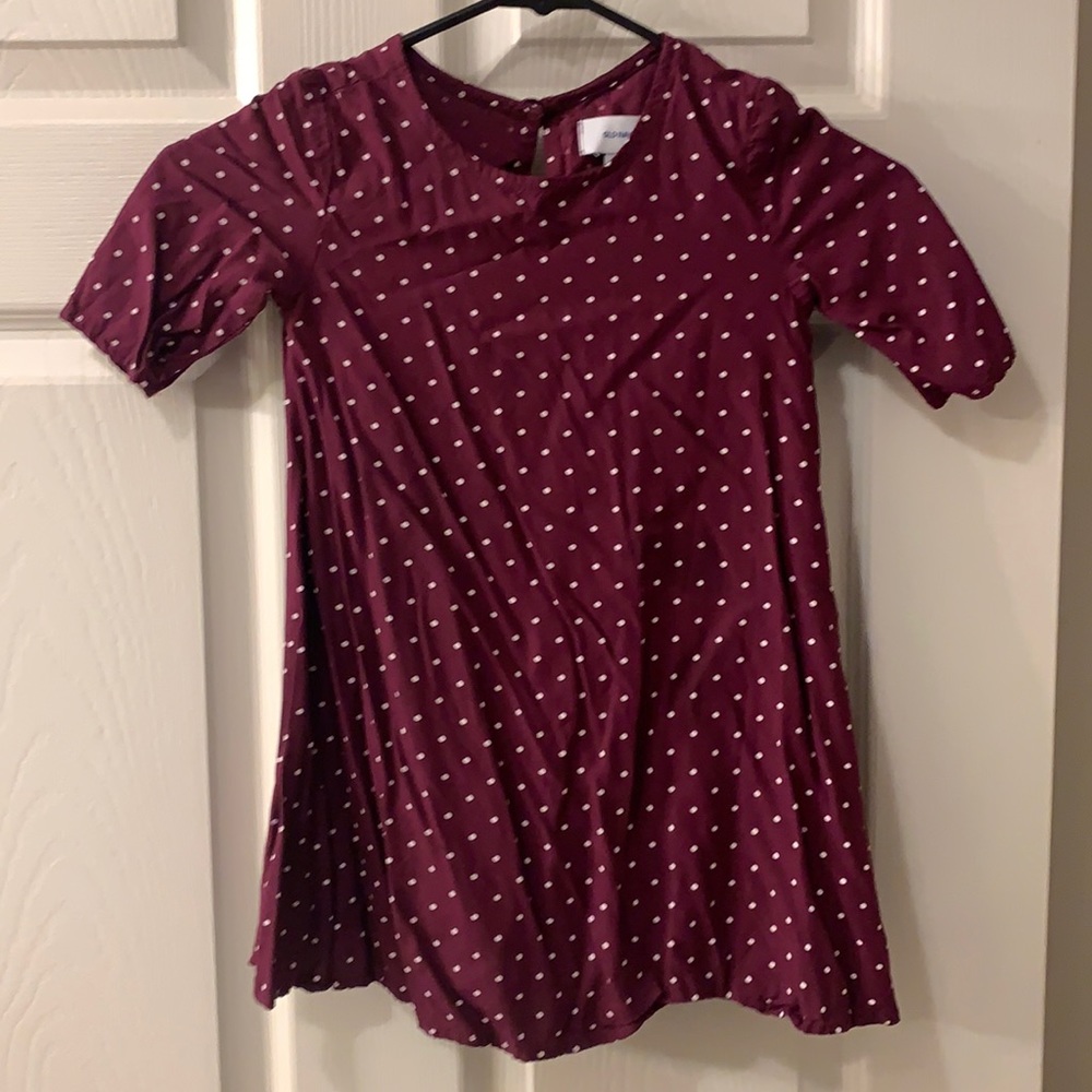 old Navy burgundy polka dot dress